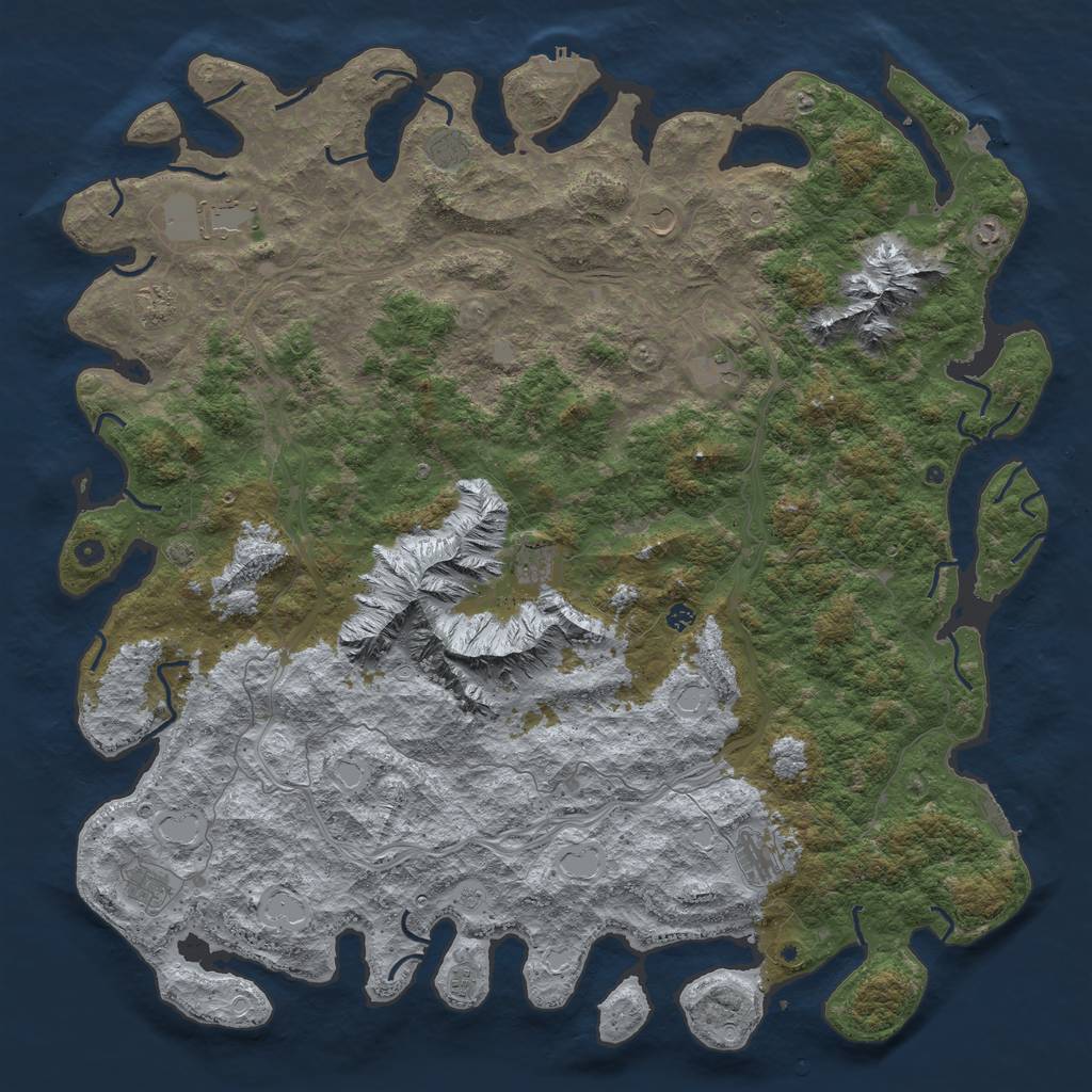 Rust Map: Procedural Map, Size: 6000, Seed: 1410018284, 19 Monuments