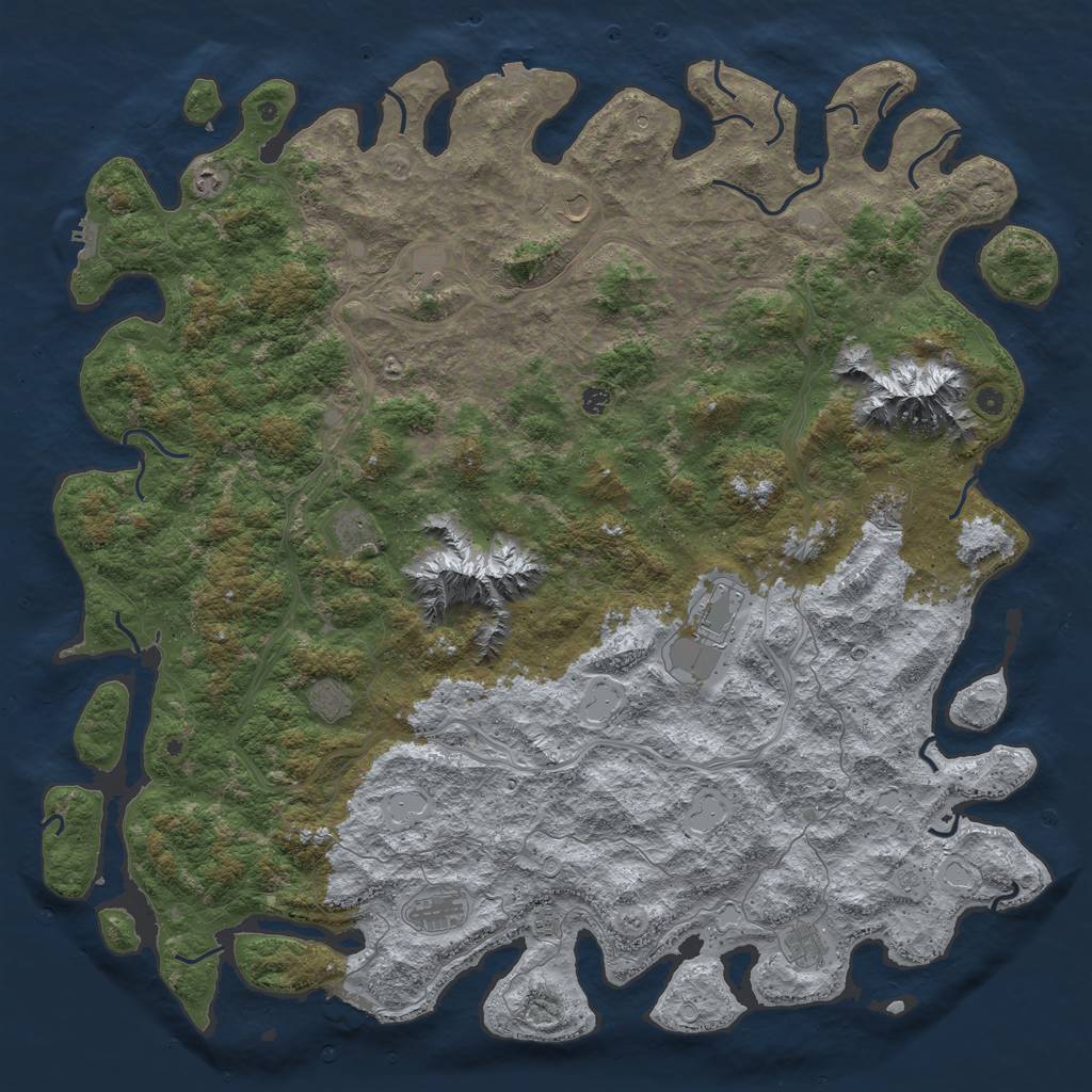 Rust Map: Procedural Map, Size: 6000, Seed: 262983, 19 Monuments