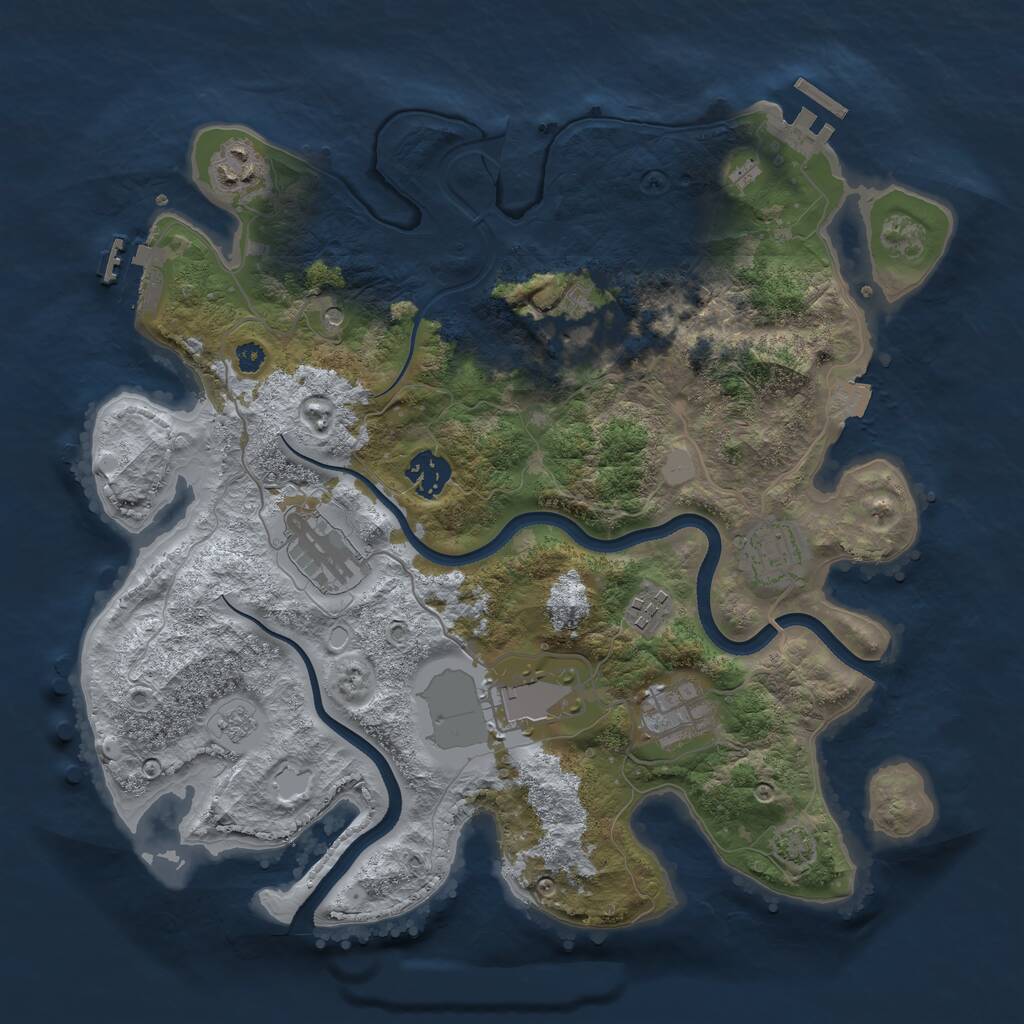 Rust Map: Procedural Map, Size: 3500, Seed: 1616019305, 14 Monuments