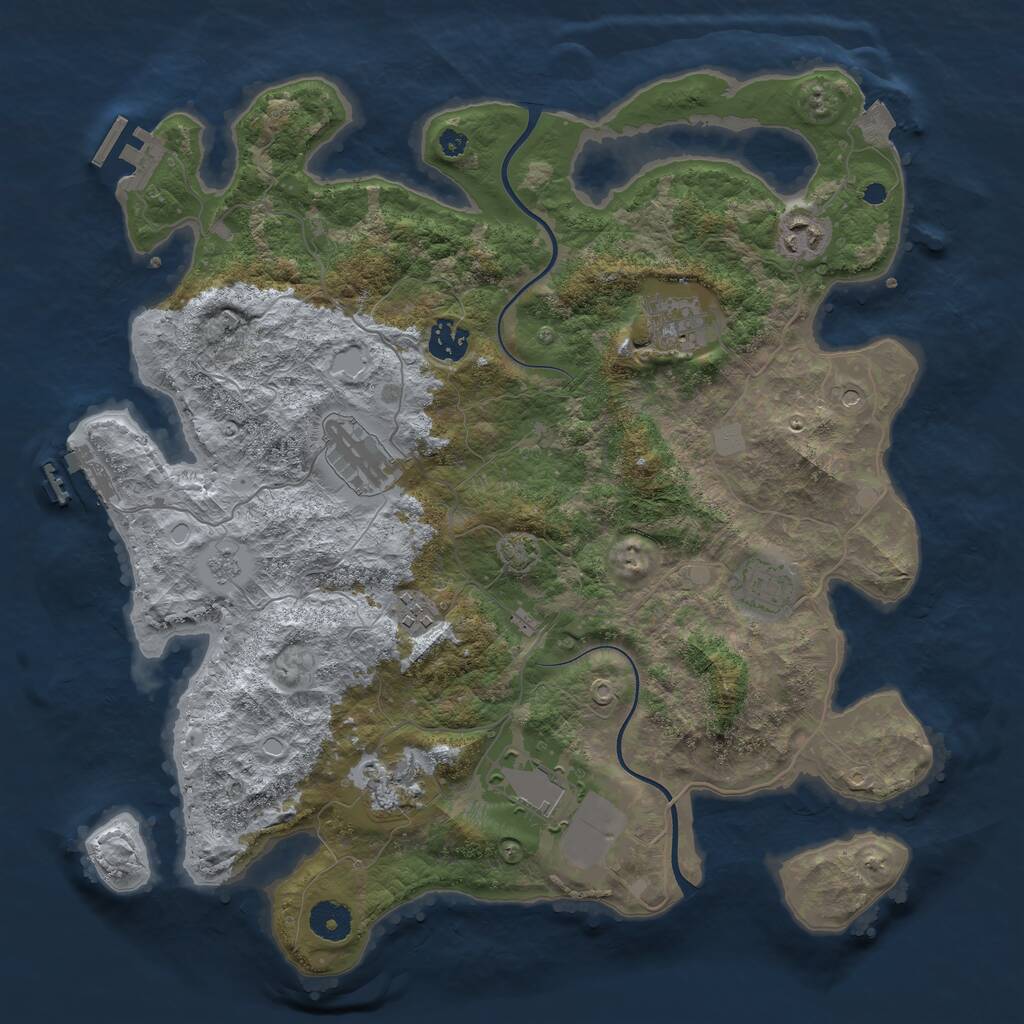 Rust Map: Procedural Map, Size: 3750, Seed: 22111989, 14 Monuments