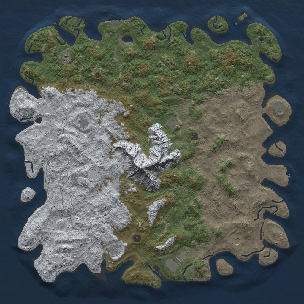 Rust Map: Procedural Map, Size: 6000, Seed: 879424, 20 Monuments