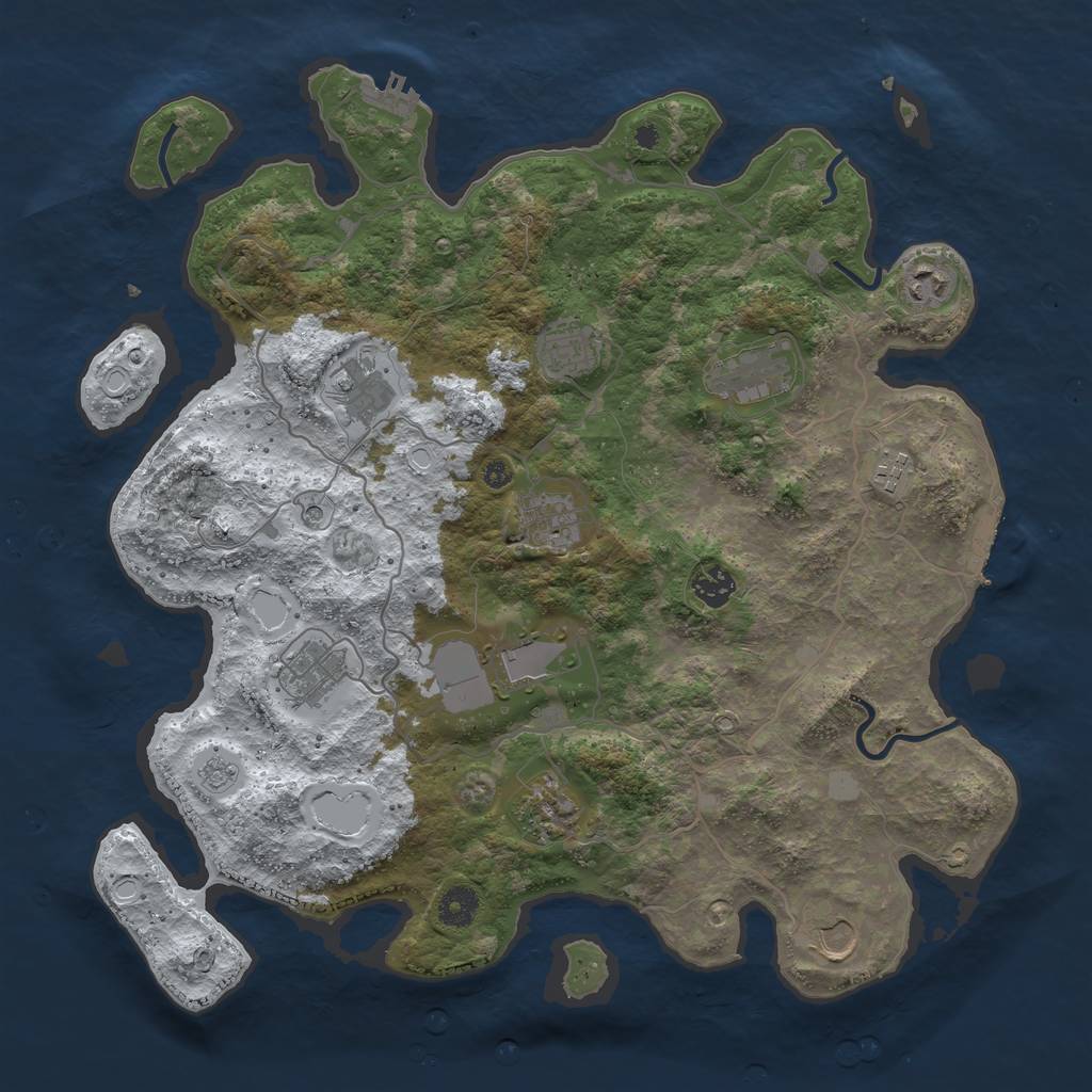 Rust Map: Procedural Map, Size: 4000, Seed: 675105, 20 Monuments