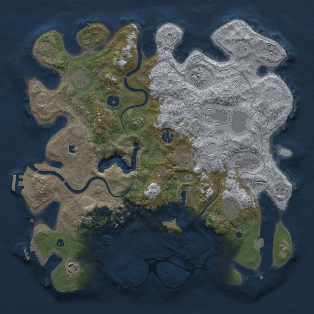 Rust Map: Procedural Map, Size: 4000, Seed: 537, 15 Monuments