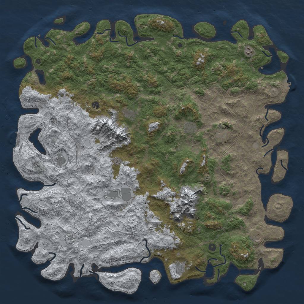 Rust Map: Procedural Map, Size: 6000, Seed: 565460032, 20 Monuments
