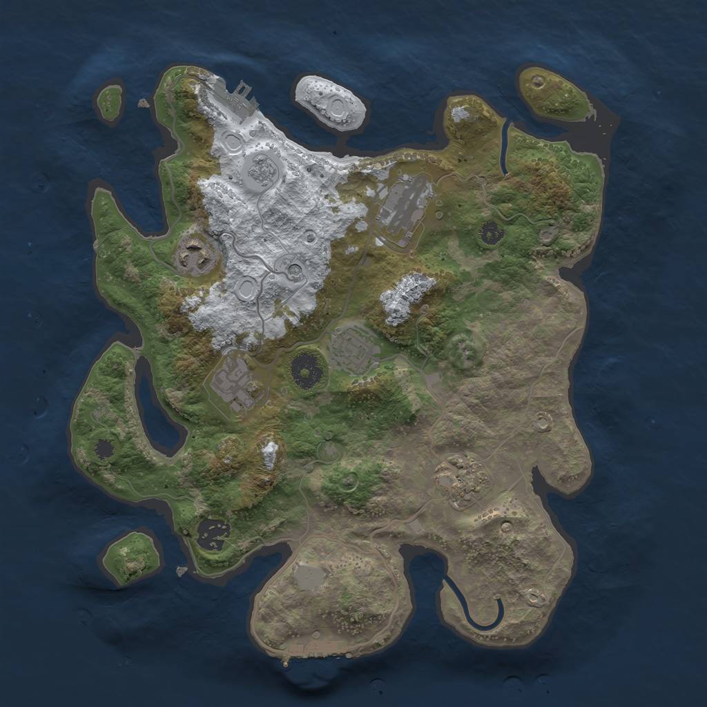Rust Map: Procedural Map, Size: 3200, Seed: 121244181, 15 Monuments