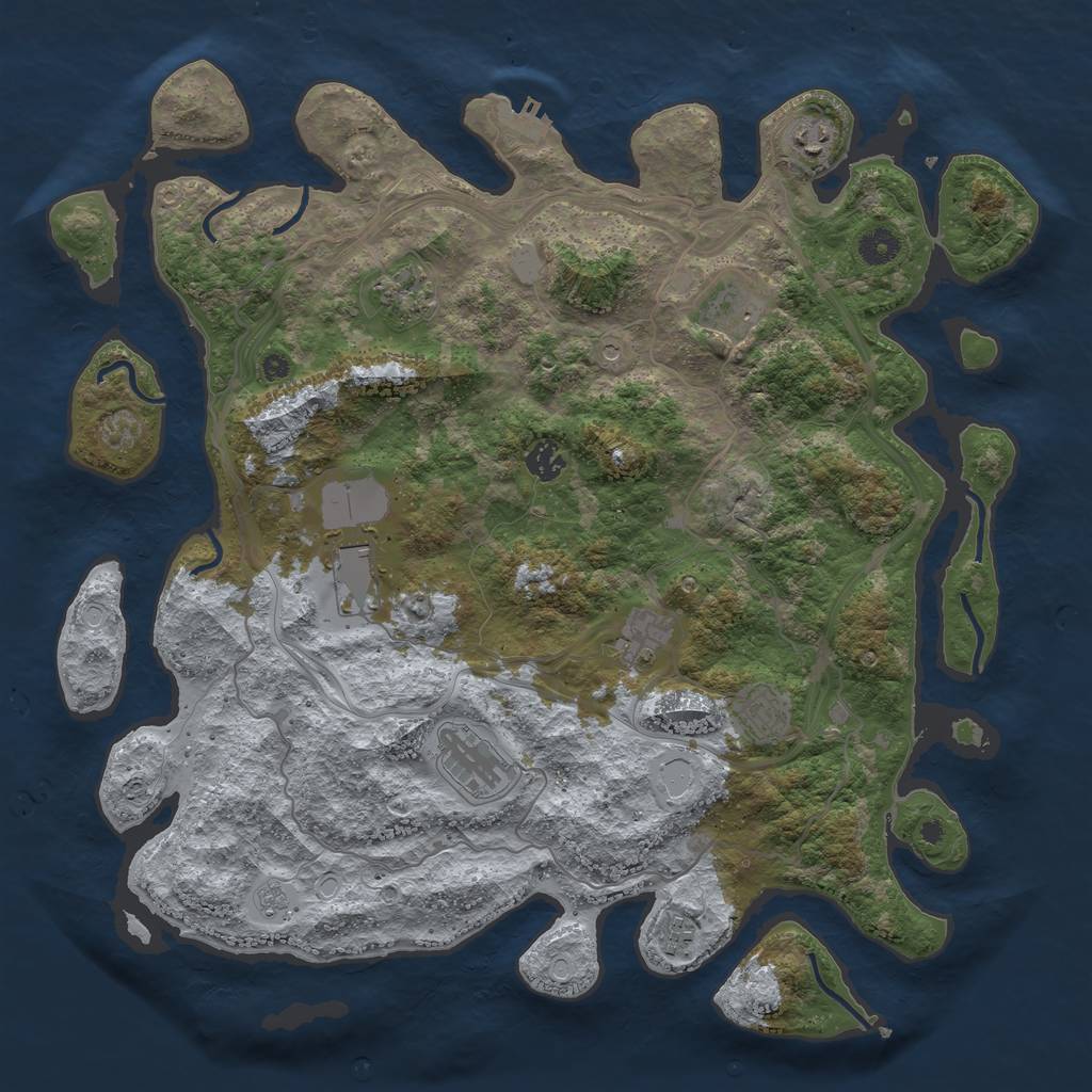 Rust Map: Procedural Map, Size: 4250, Seed: 1709764431, 17 Monuments