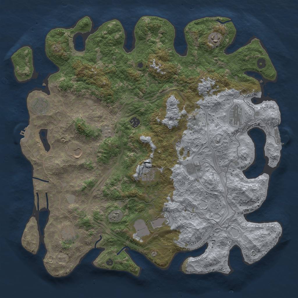 Rust Map: Procedural Map, Size: 4500, Seed: 360856139, 19 Monuments