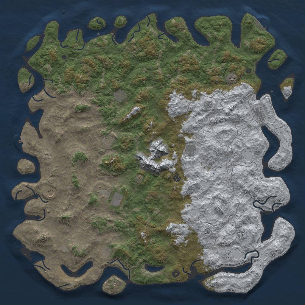 Rust Map: Procedural Map, Size: 6000, Seed: 17042022, 20 Monuments