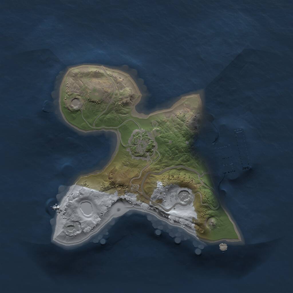 Rust Map: Procedural Map, Size: 1500, Seed: 32918, 4 Monuments