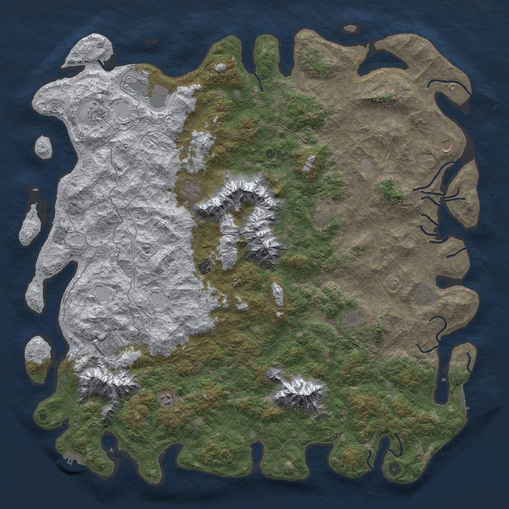Rust Map: Procedural Map, Size: 6000, Seed: 634065, 20 Monuments