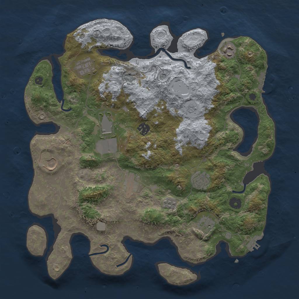 Rust Map: Procedural Map, Size: 3750, Seed: 1659211762, 16 Monuments