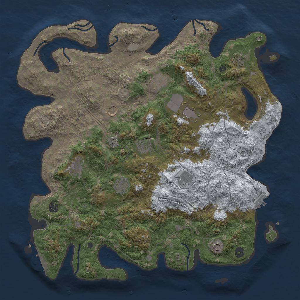 Rust Map: Procedural Map, Size: 4500, Seed: 8132238, 20 Monuments
