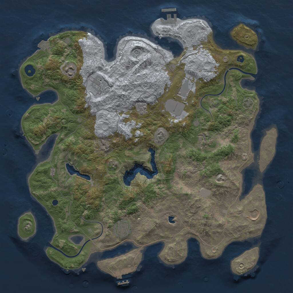 Rust Map: Procedural Map, Size: 4000, Seed: 4213423, 13 Monuments