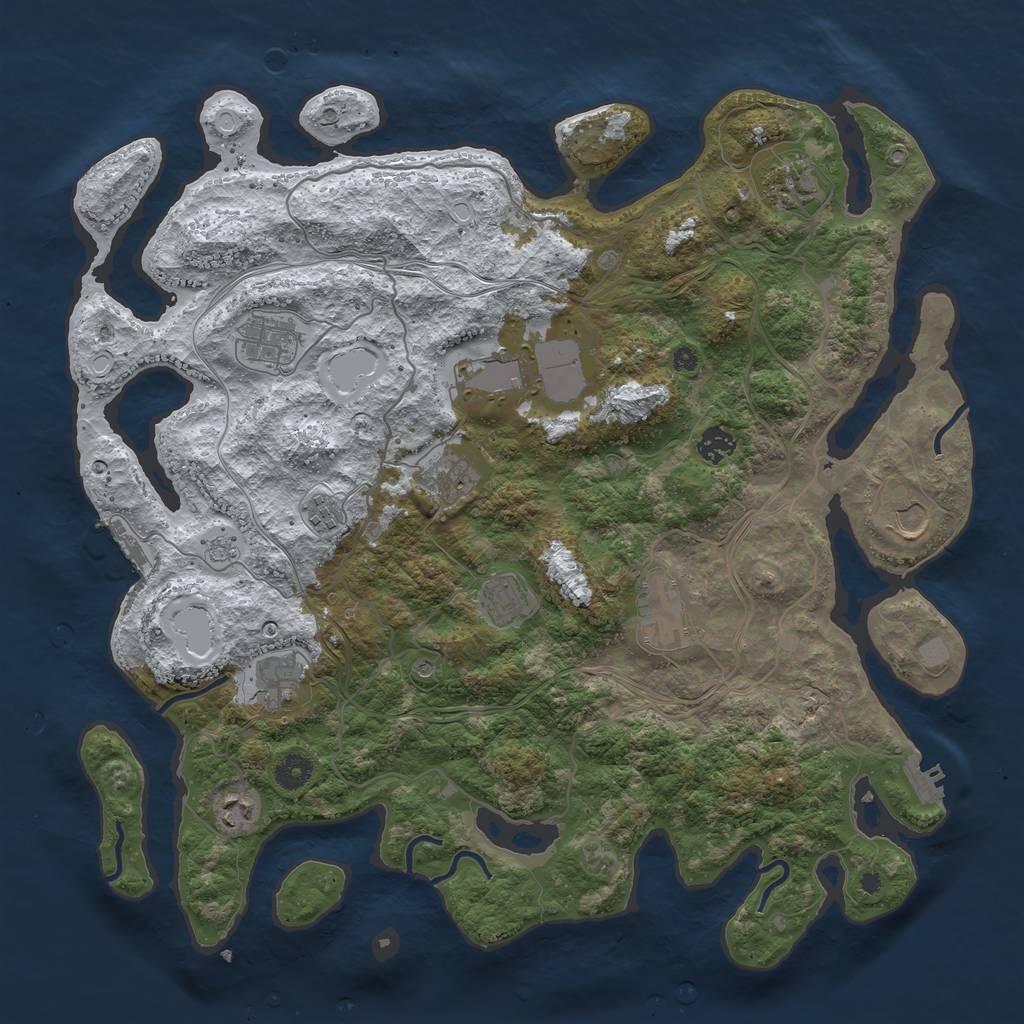 Rust Map: Procedural Map, Size: 4250, Seed: 6877, 20 Monuments