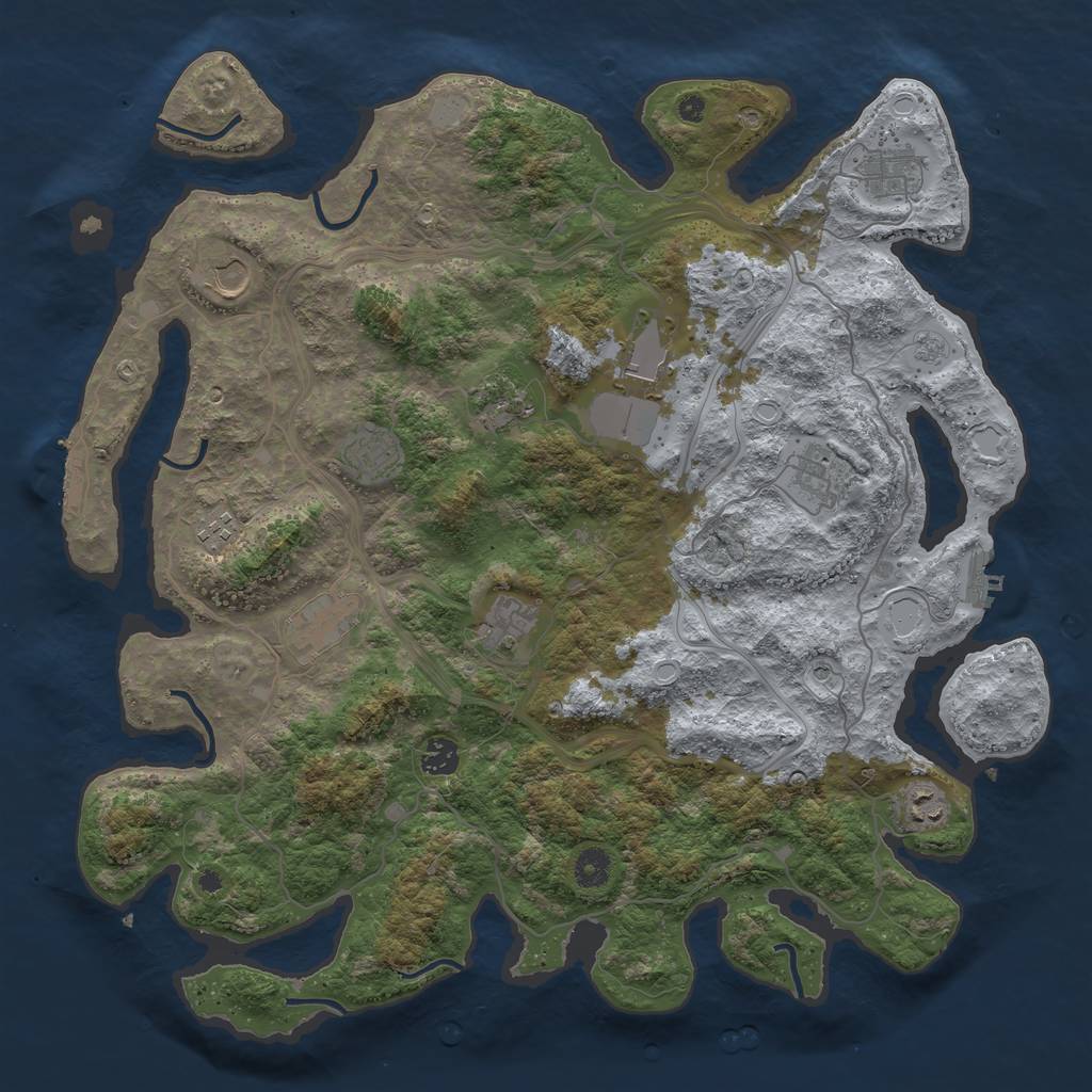 Rust Map: Procedural Map, Size: 4250, Seed: 2300165, 20 Monuments