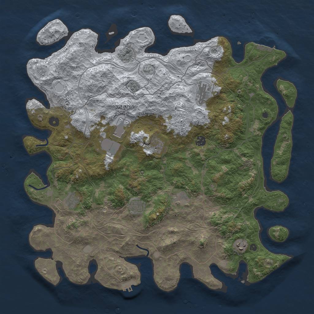 Rust Map: Procedural Map, Size: 4500, Seed: 29199, 18 Monuments