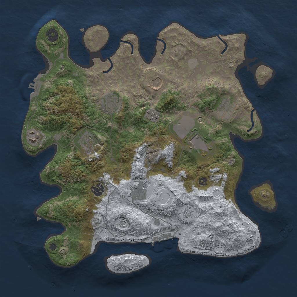 Rust Map: Procedural Map, Size: 3500, Seed: 4980548, 18 Monuments