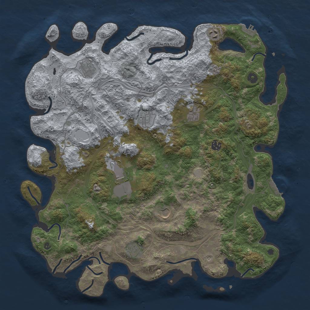 Rust Map: Procedural Map, Size: 4500, Seed: 45239938, 16 Monuments