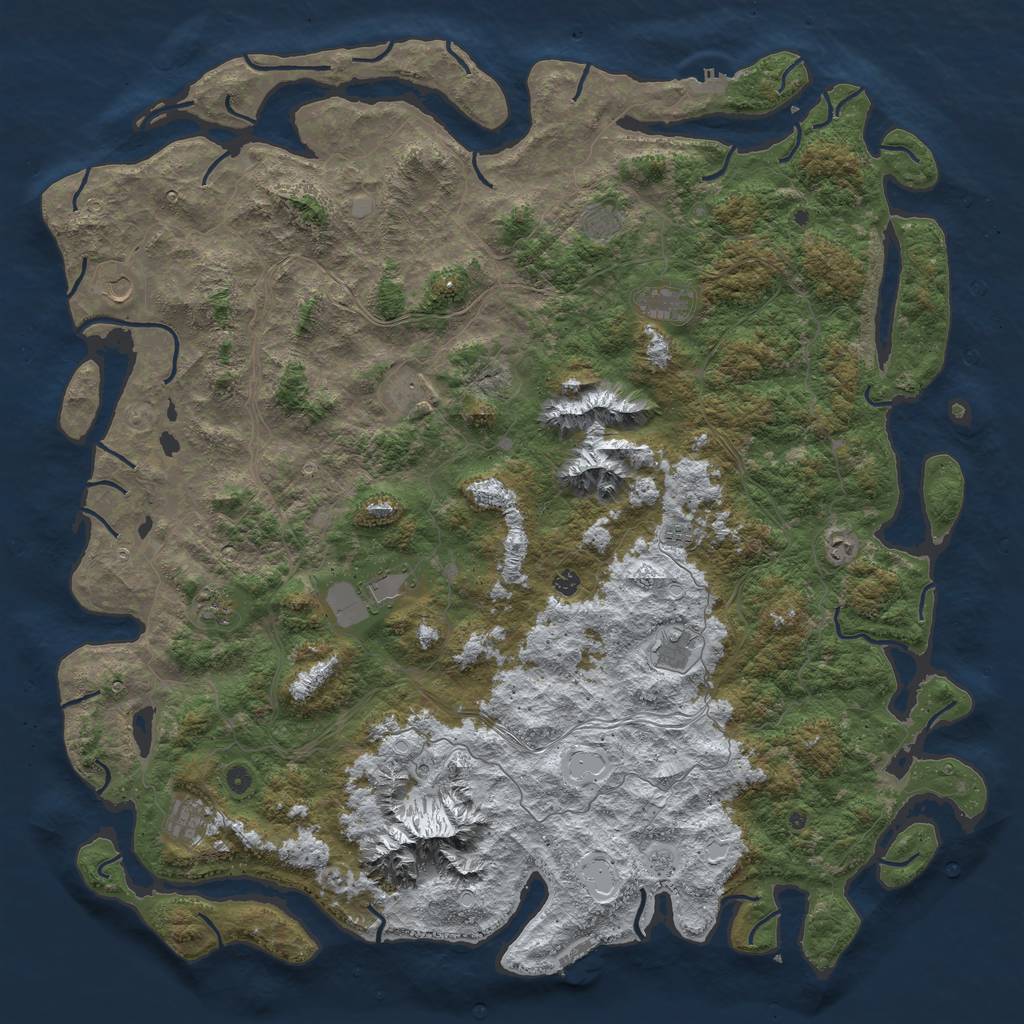 Rust Map: Procedural Map, Size: 6000, Seed: 1337692179, 20 Monuments