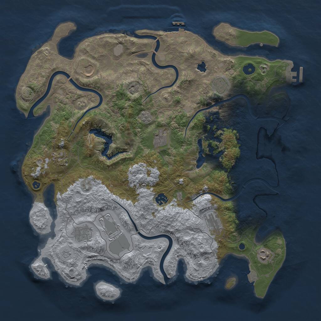 Rust Map: Procedural Map, Size: 4200, Seed: 53125928, 16 Monuments