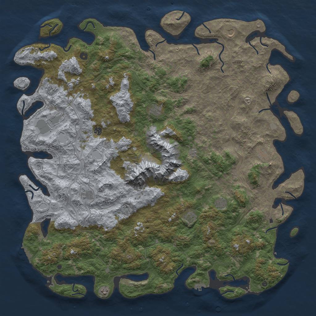 Rust Map: Procedural Map, Size: 6000, Seed: 656769, 18 Monuments