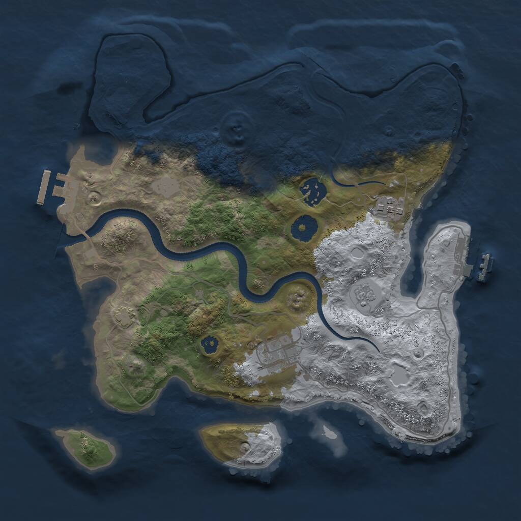 Rust Map: Procedural Map, Size: 3000, Seed: 378218, 8 Monuments