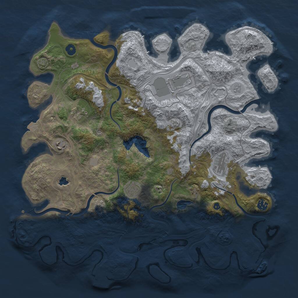 Rust Map: Procedural Map, Size: 4250, Seed: 4924756, 13 Monuments