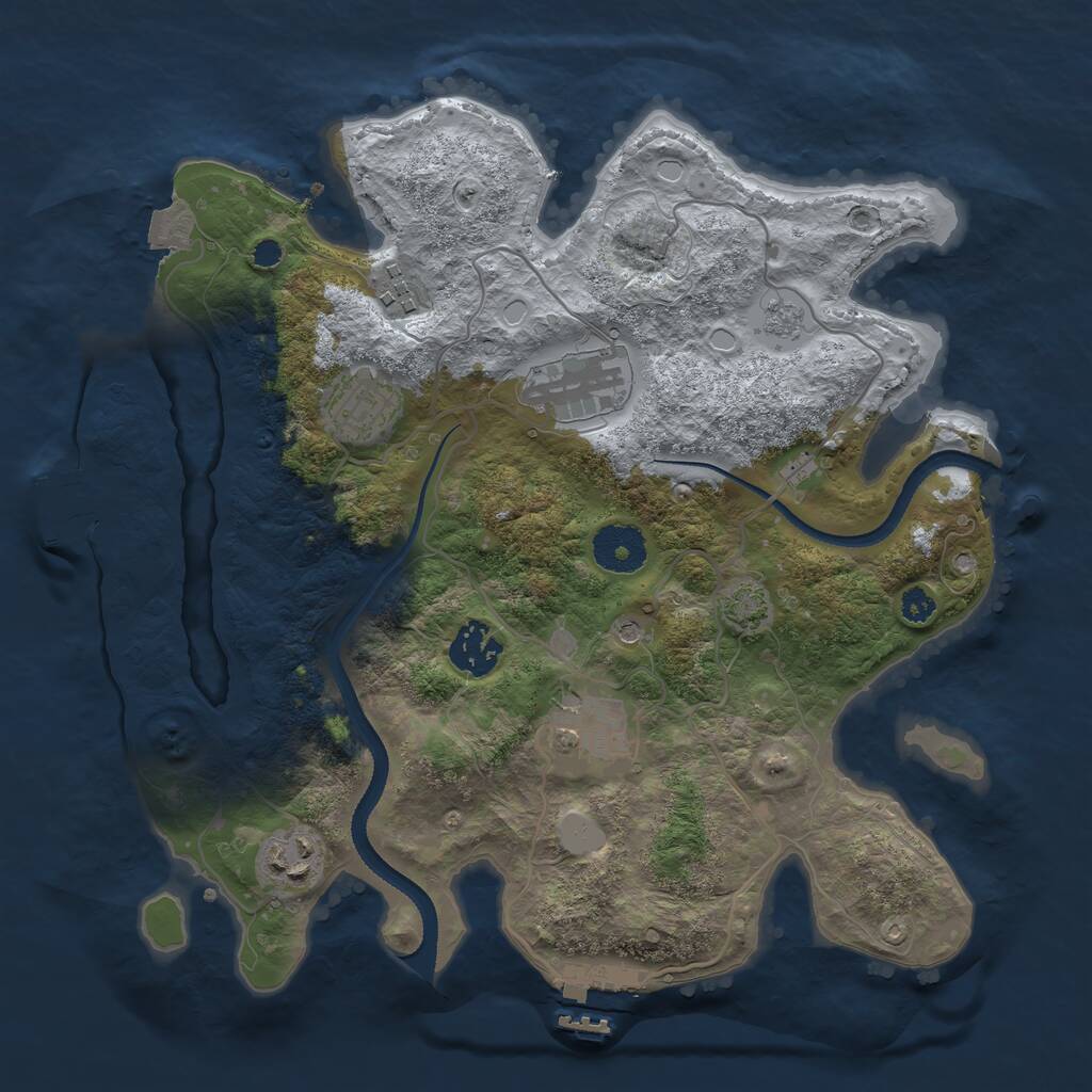 Rust Map: Procedural Map, Size: 3200, Seed: 4117028, 12 Monuments
