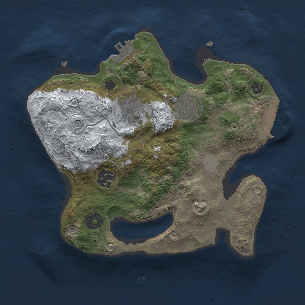 Rust Map: Procedural Map, Size: 2550, Seed: 9648700, 11 Monuments