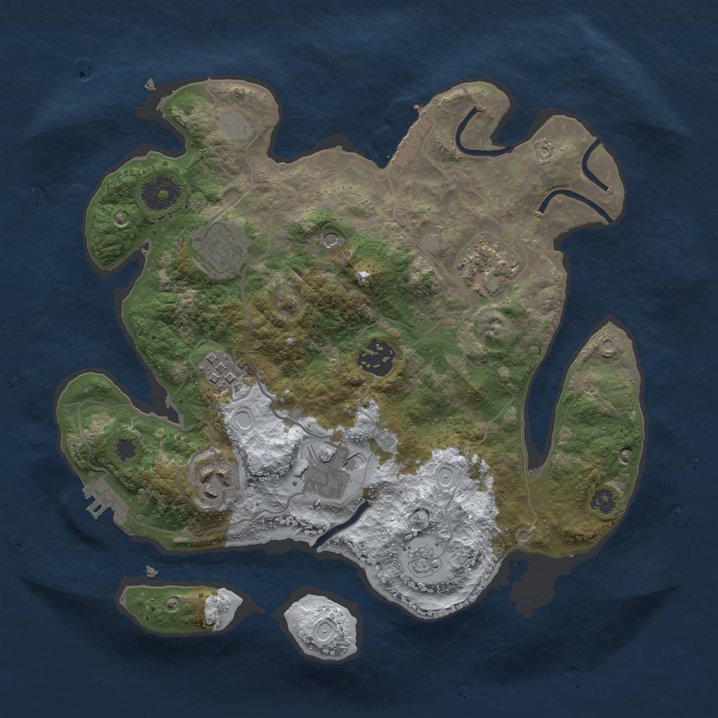 Rust Map: Procedural Map, Size: 3000, Seed: 999447, 15 Monuments