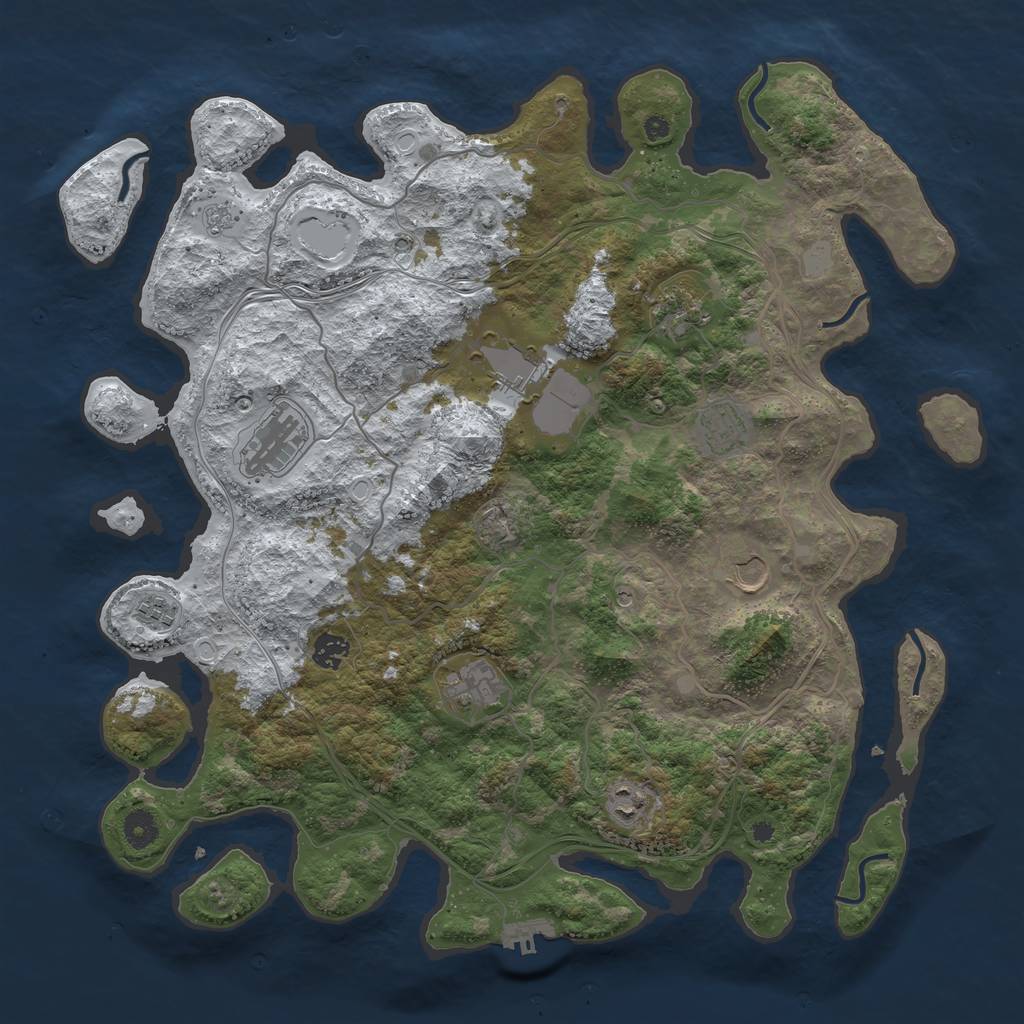 Rust Map: Procedural Map, Size: 4250, Seed: 6209494, 17 Monuments