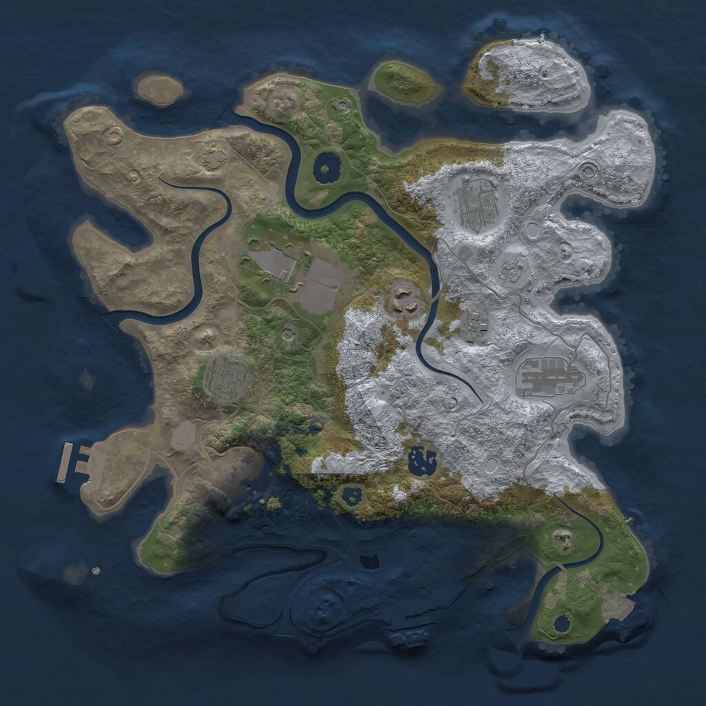 Rust Map: Procedural Map, Size: 3500, Seed: 2914, 14 Monuments