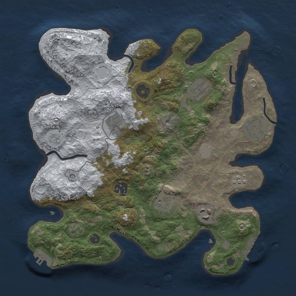 Rust Map: Procedural Map, Size: 3200, Seed: 3388387, 16 Monuments
