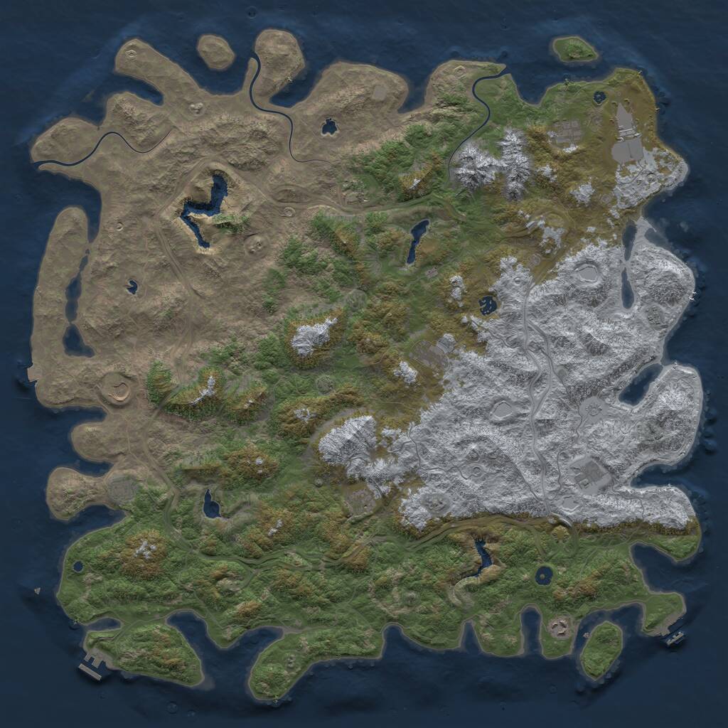 Rust Map: Procedural Map, Size: 6000, Seed: 1626260257, 17 Monuments