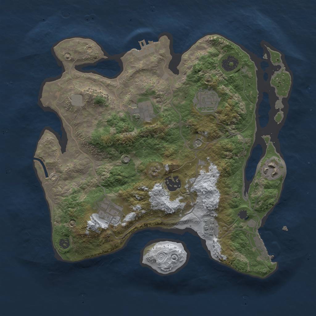 Rust Map: Procedural Map, Size: 3000, Seed: 1879008140, 14 Monuments