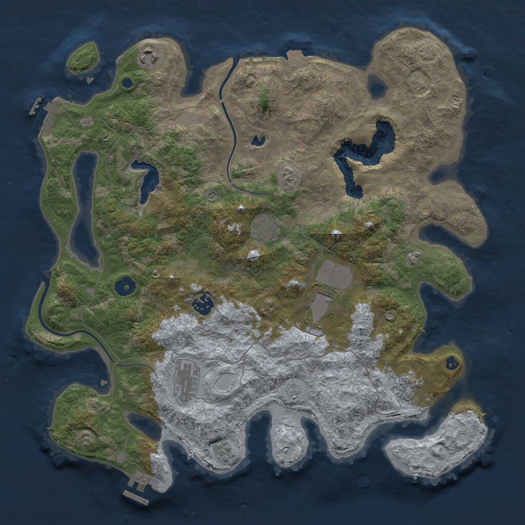 Rust Map: Procedural Map, Size: 4000, Seed: 388188974, 13 Monuments