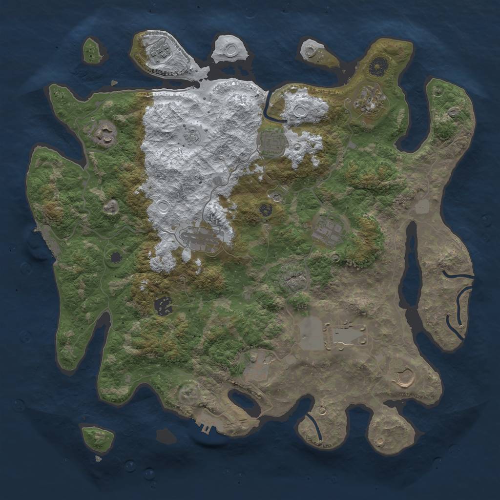 Rust Map: Procedural Map, Size: 3900, Seed: 2000, 19 Monuments