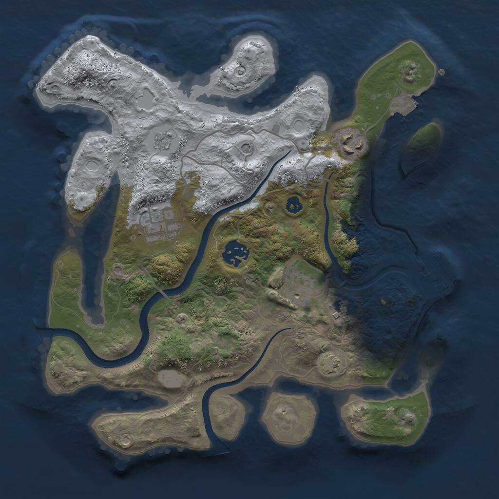 Rust Map: Procedural Map, Size: 3000, Seed: 881838685, 10 Monuments