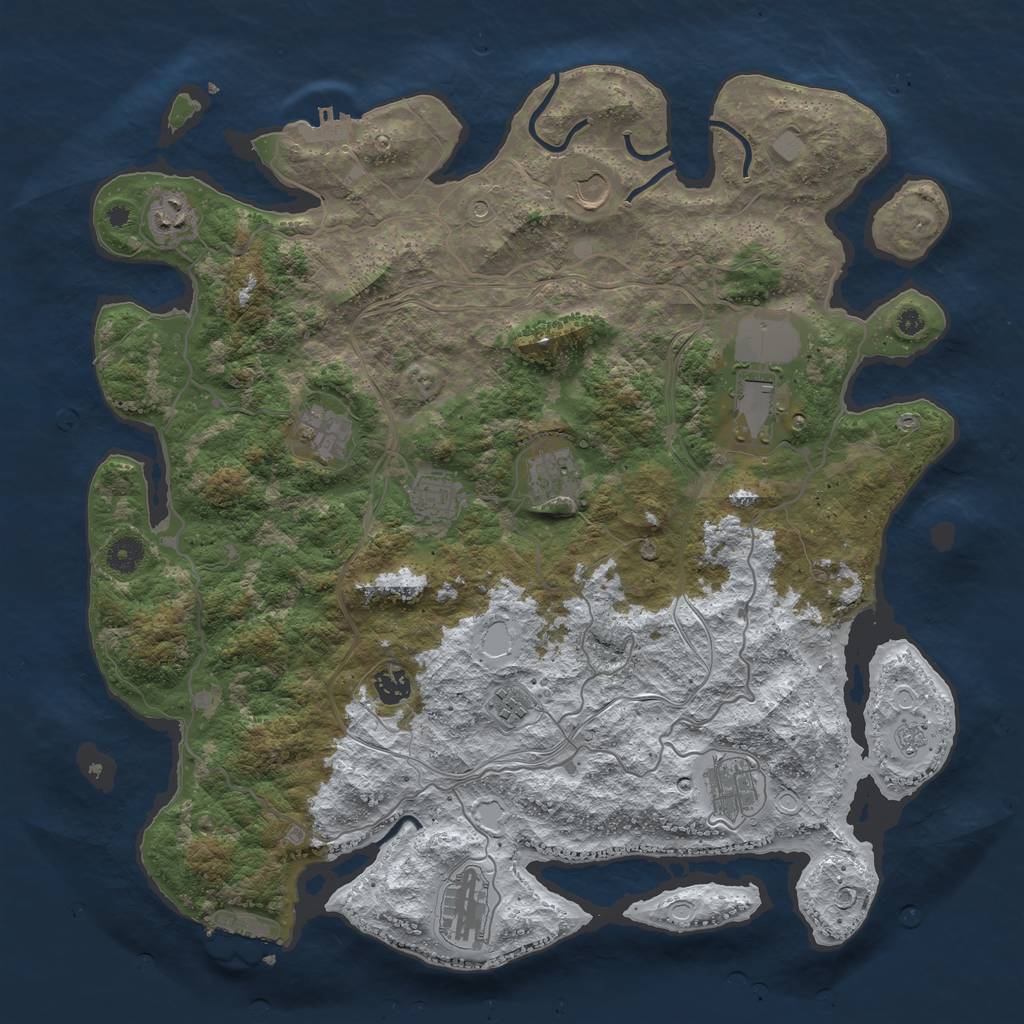Rust Map: Procedural Map, Size: 4250, Seed: 5989060, 19 Monuments