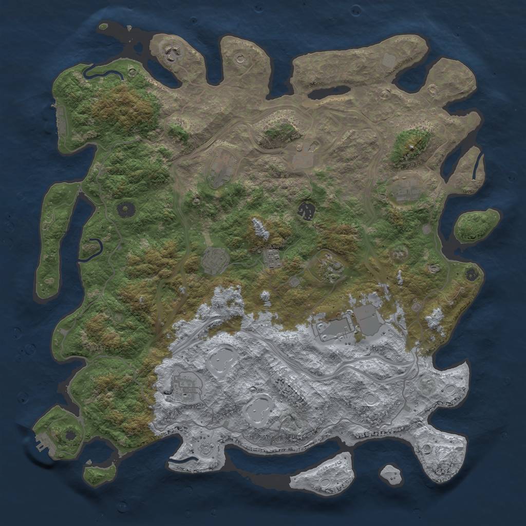 Rust Map: Procedural Map, Size: 4500, Seed: 5664424, 19 Monuments