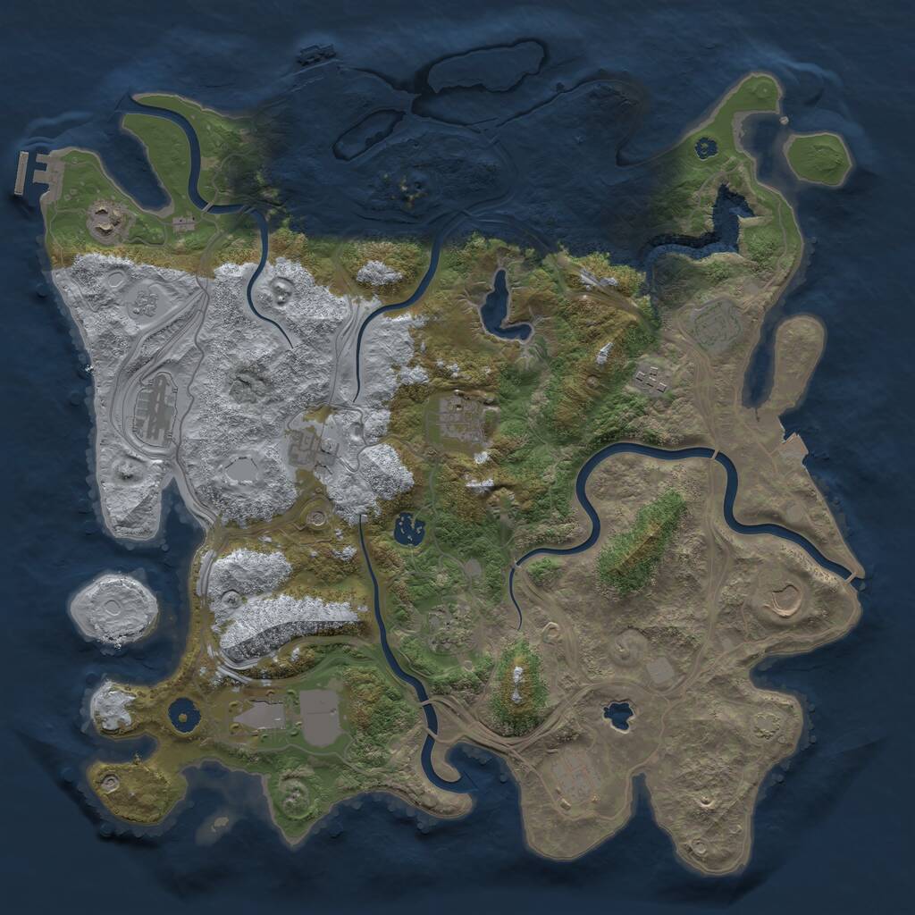 Rust Map: Procedural Map, Size: 4250, Seed: 3512738, 17 Monuments
