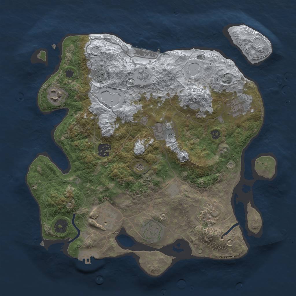 Rust Map: Procedural Map, Size: 3200, Seed: 5194847, 17 Monuments