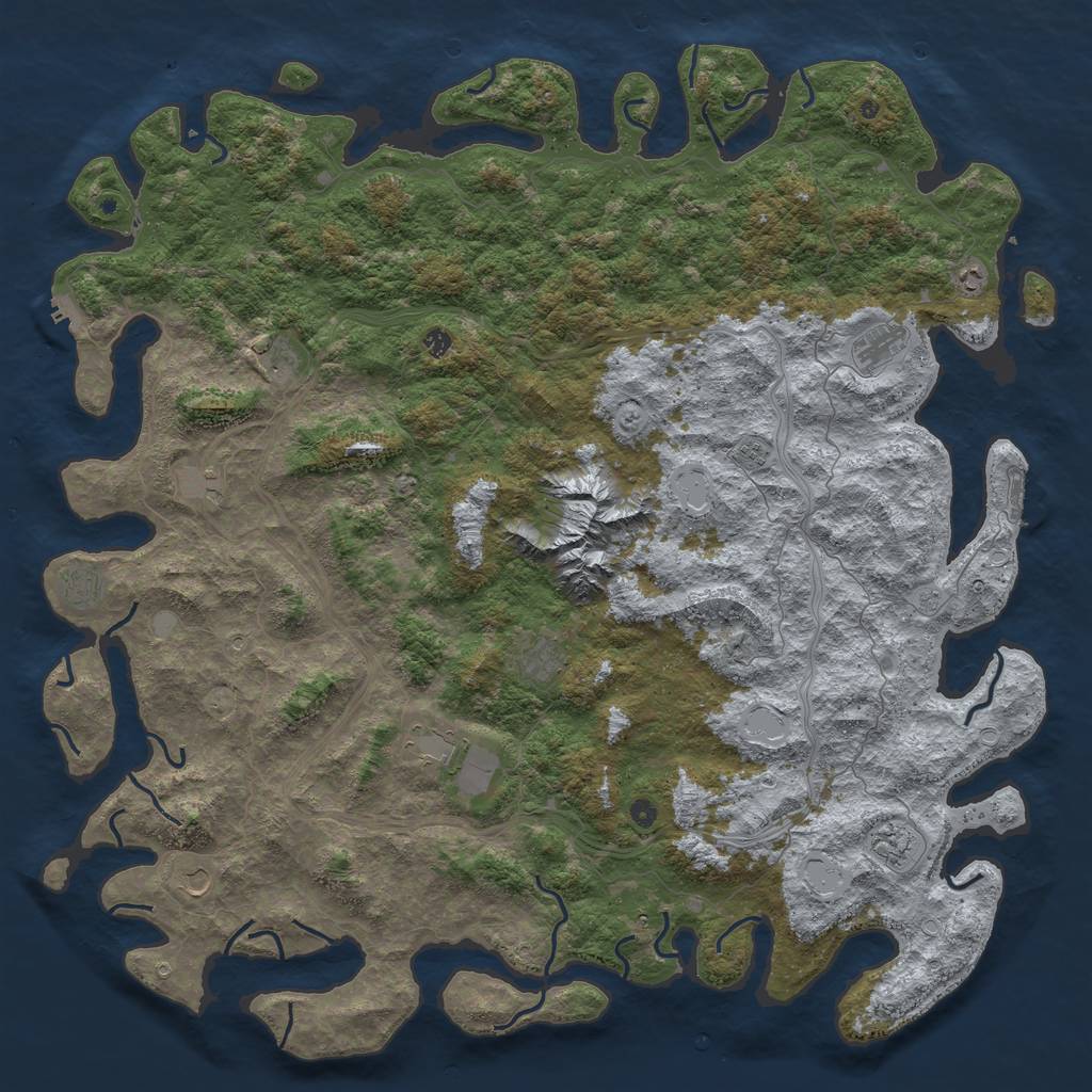 Rust Map: Procedural Map, Size: 6000, Seed: 62886288, 20 Monuments