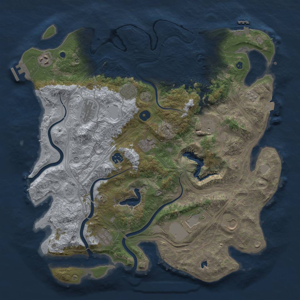 Rust Map: Procedural Map, Size: 4250, Seed: 505265207, 16 Monuments