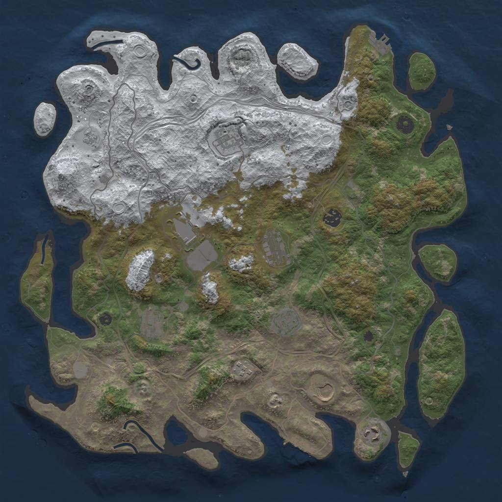 Rust Map: Procedural Map, Size: 4250, Seed: 4139328, 18 Monuments