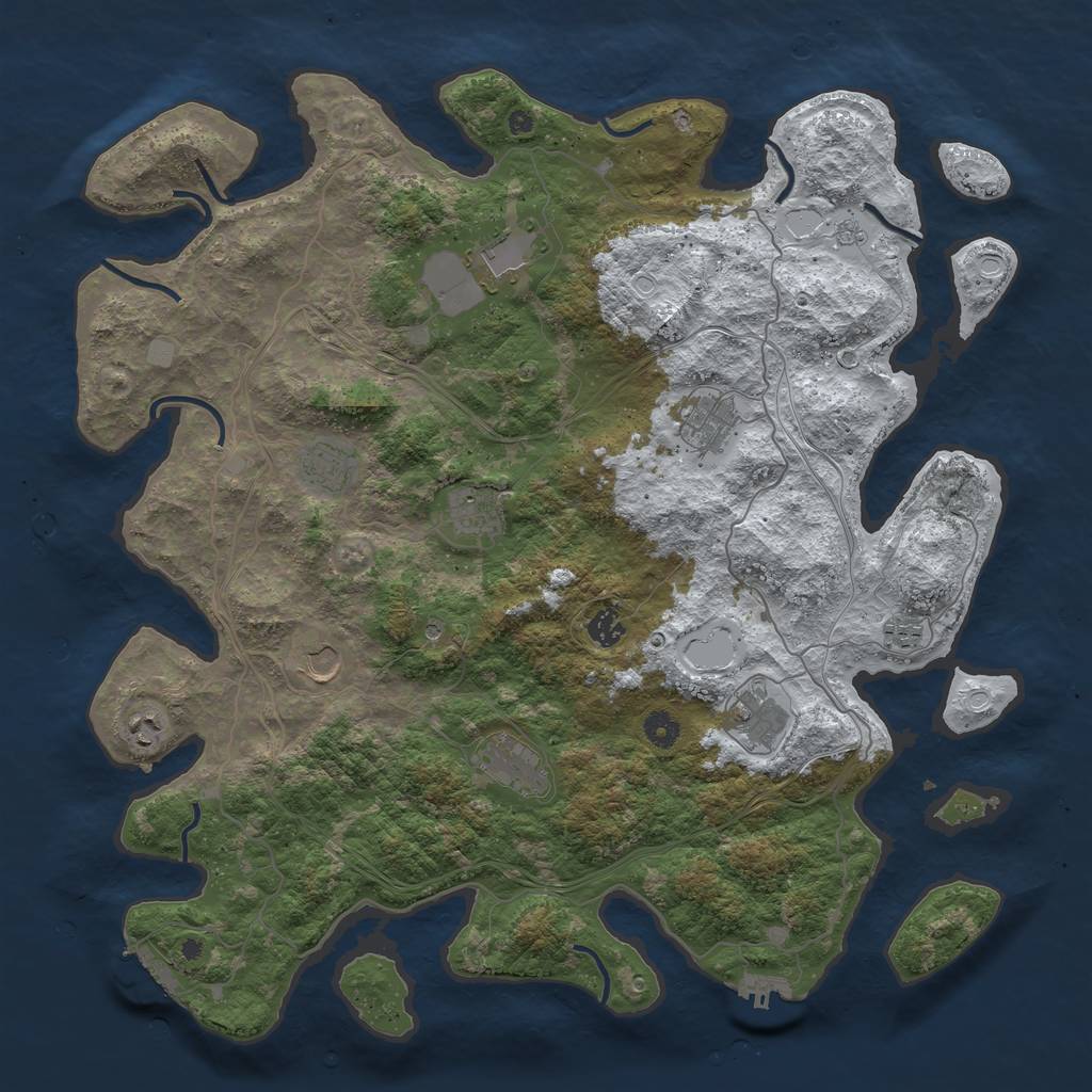 Rust Map: Procedural Map, Size: 4500, Seed: 5921985, 19 Monuments