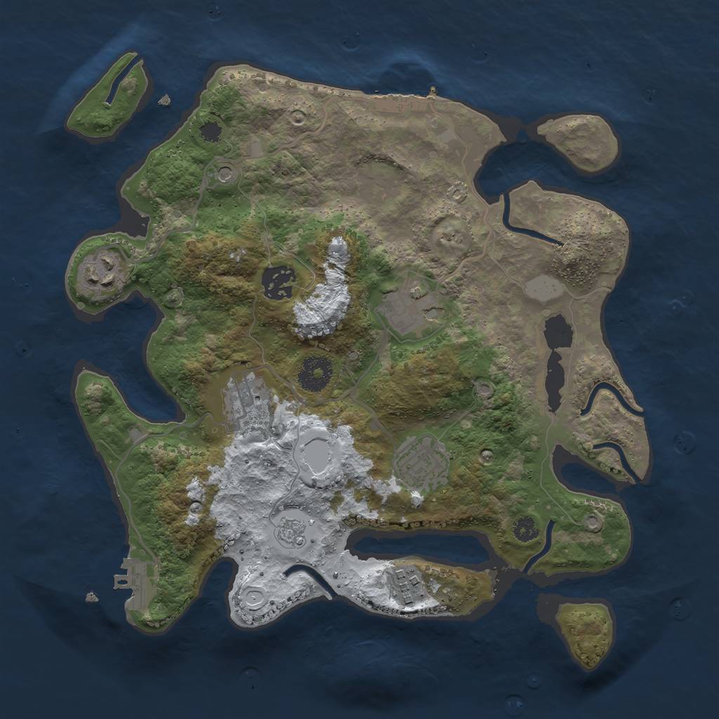 Rust Map: Procedural Map, Size: 3050, Seed: 13844, 15 Monuments