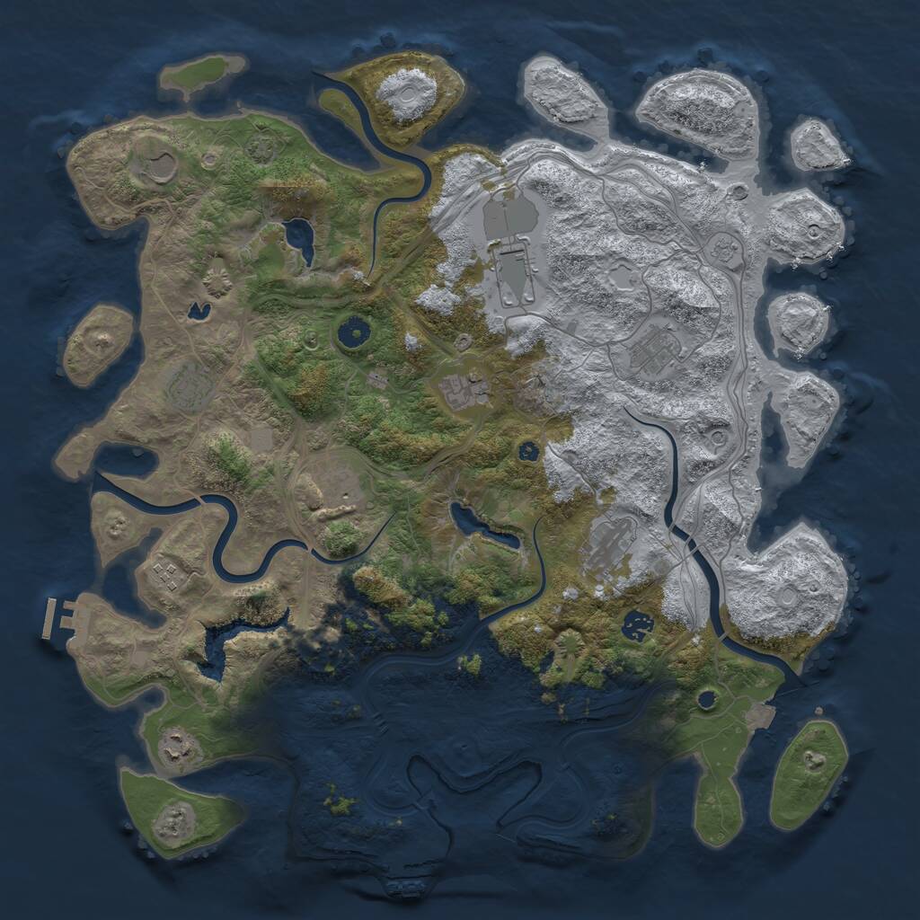 Rust Map: Procedural Map, Size: 4500, Seed: 4049640, 16 Monuments