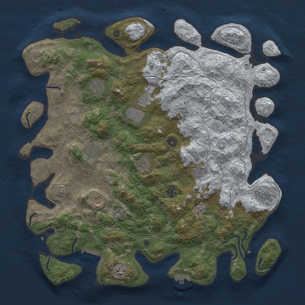 Rust Map: Procedural Map, Size: 4500, Seed: 4049640, 20 Monuments