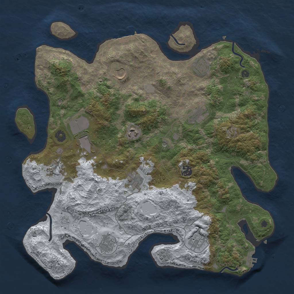 Rust Map: Procedural Map, Size: 3950, Seed: 2147483647, 20 Monuments